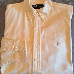 VTG Polo Ralph Lauren Button-down LS 16 1/2 x 34 Shirt in a Light Cream /Yellow